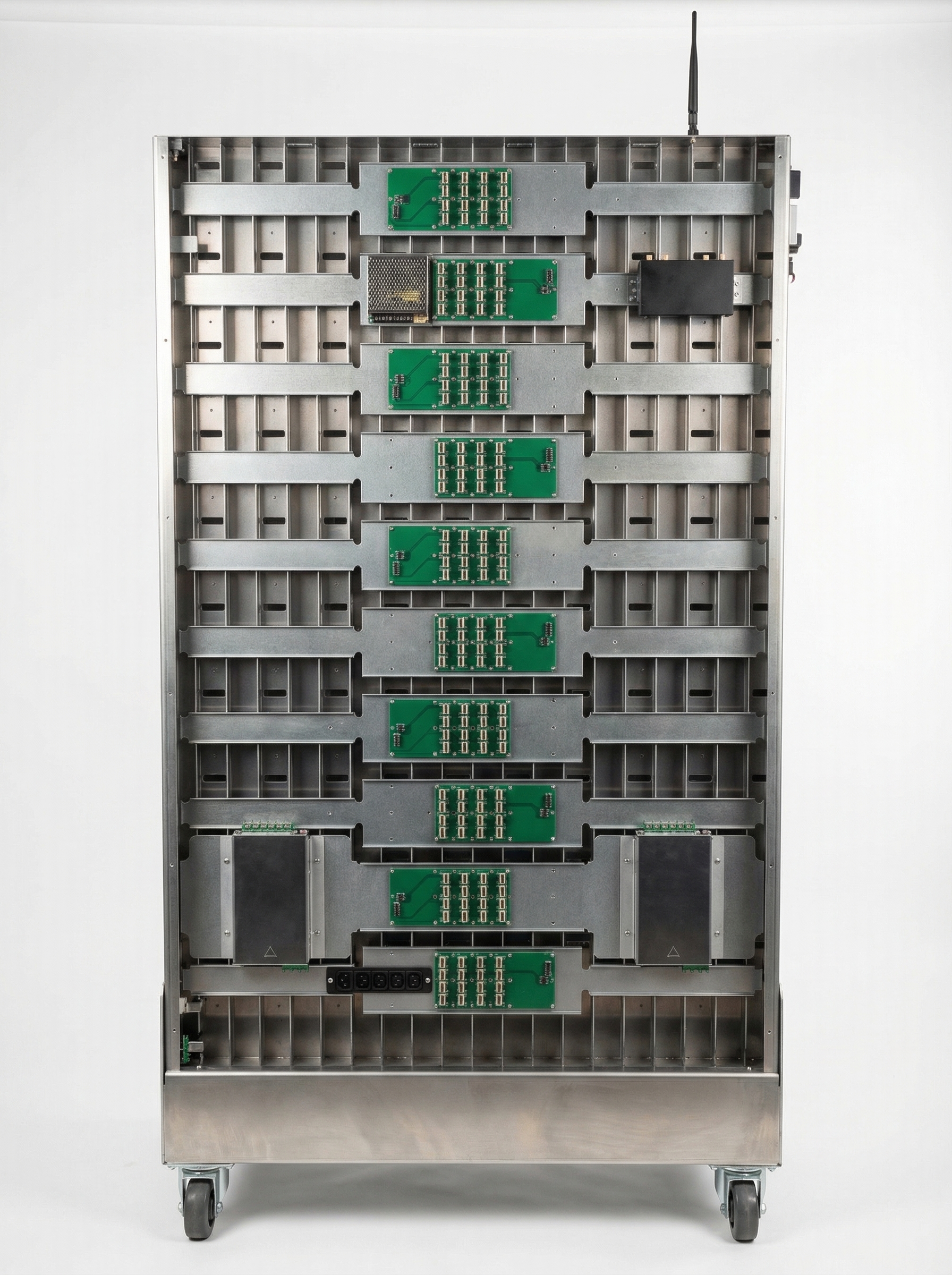 Device bays inside wearable safety charging station for construction site use